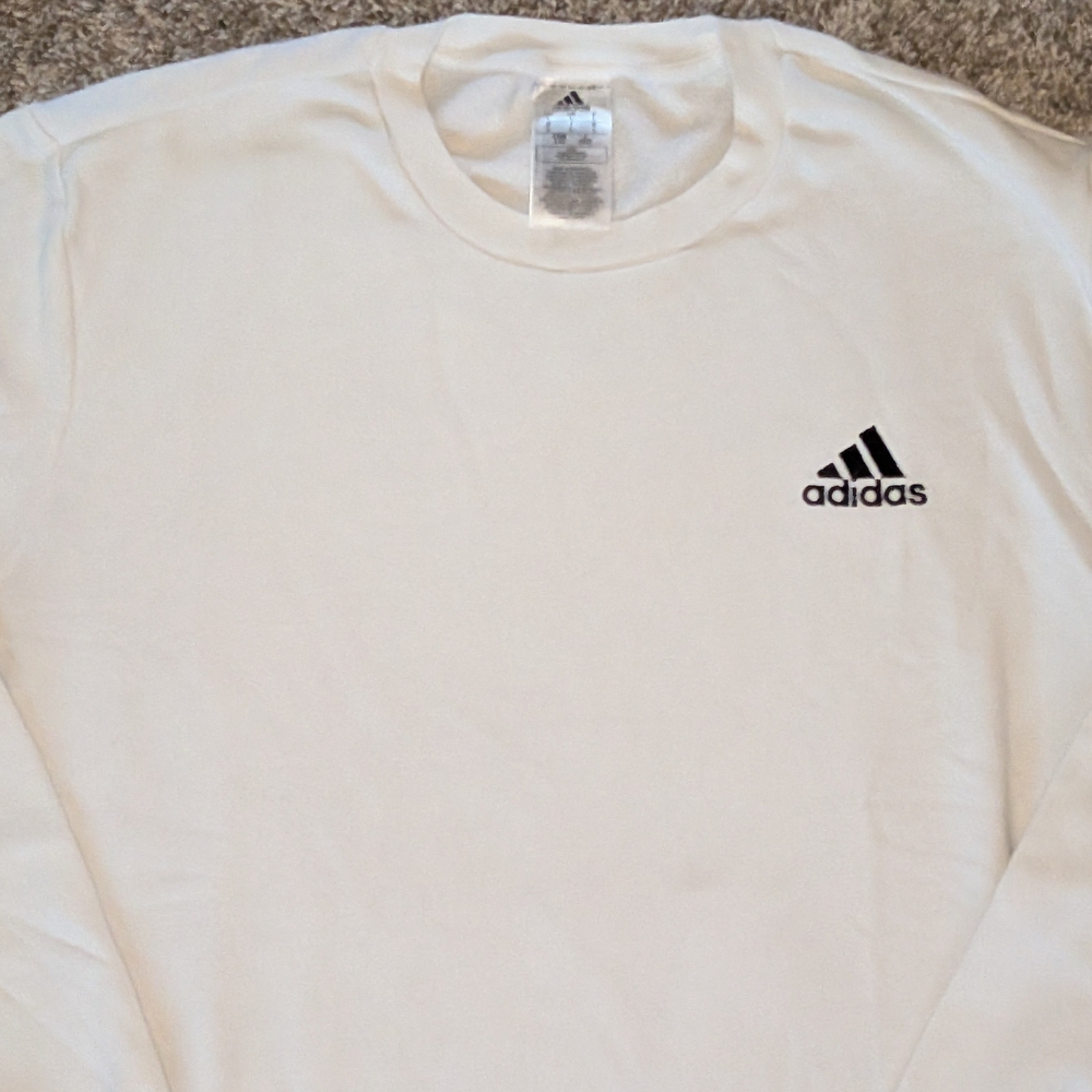 Adidas Men's White Crew Neck Sweatshirt